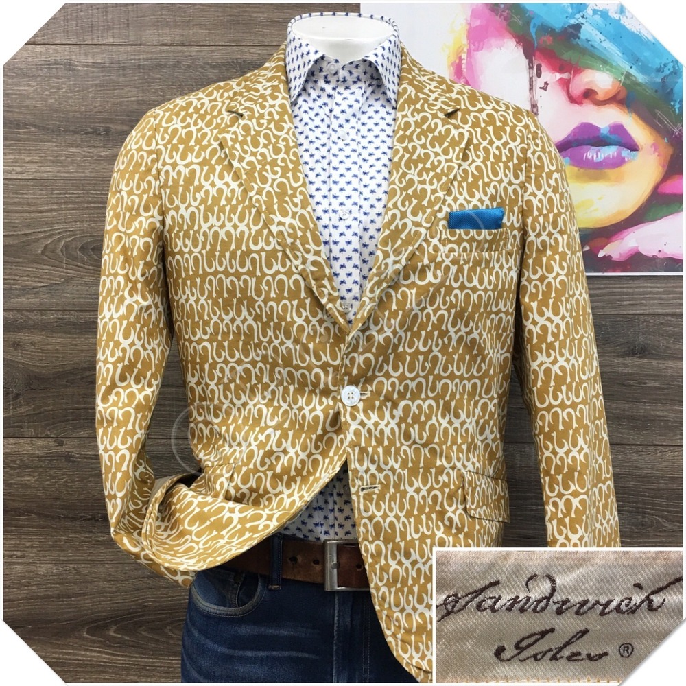 VINTAGE Mens Cotton Blazer Sport Coat Casual Jacket Size 40S Classic Button Suit